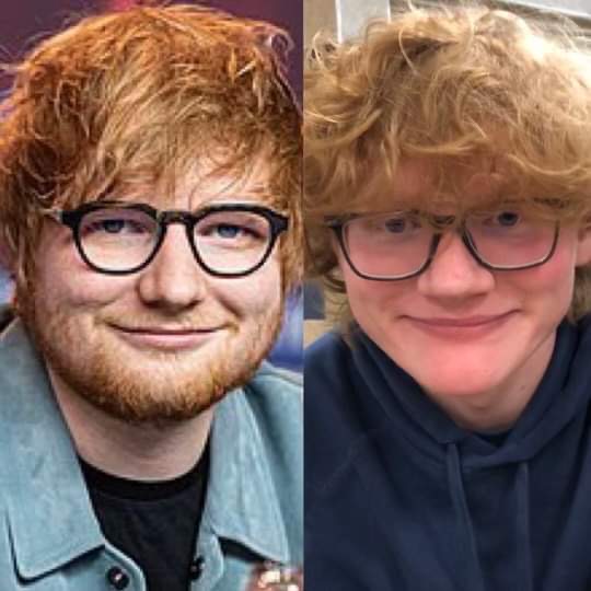 A picture of brother Matt compared to Ed Sheeran